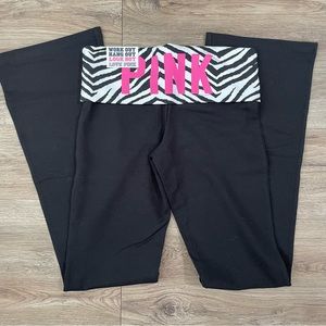NWT 2010 VS Pink Zebra Yoga Pants - S